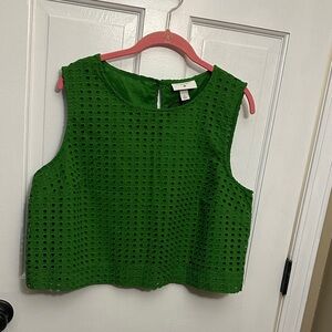 kate spade Vibrant Green Eyelet Blouse